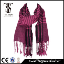 Самый последний шарф решетки розового и черного решетки оптовой продажи таможни